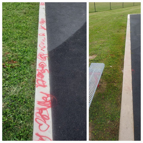 Graffiti removal at park