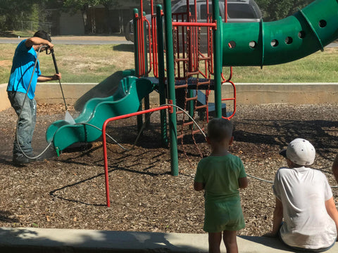 Graffiti removal from local park