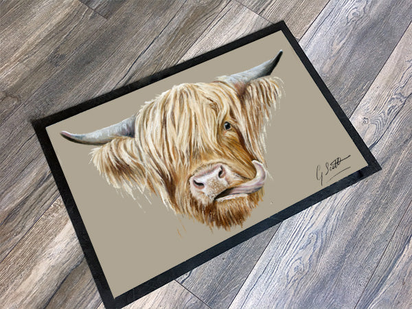 Highland Cow Floor Mat Grace Scott Art