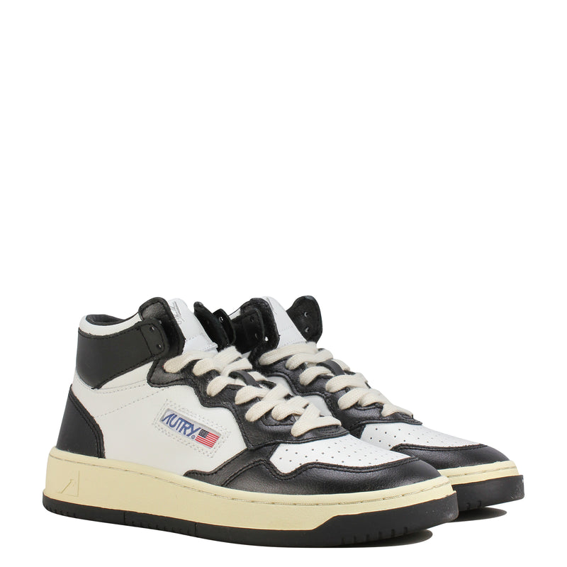Autry Action Shoes 01 Mid White Black WB01 Mid