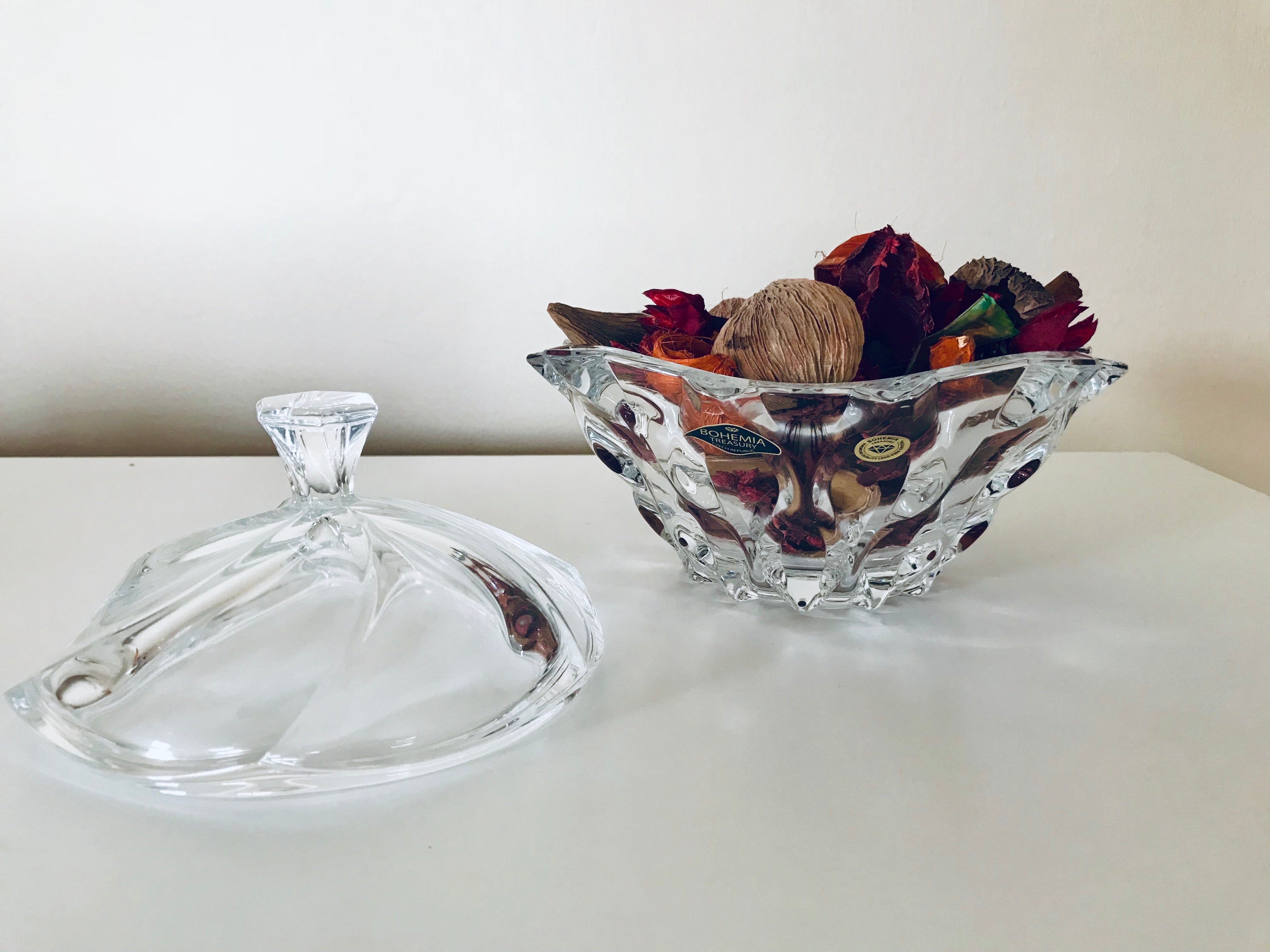 Decorative Bohemian Crystal Glass and Porcelain