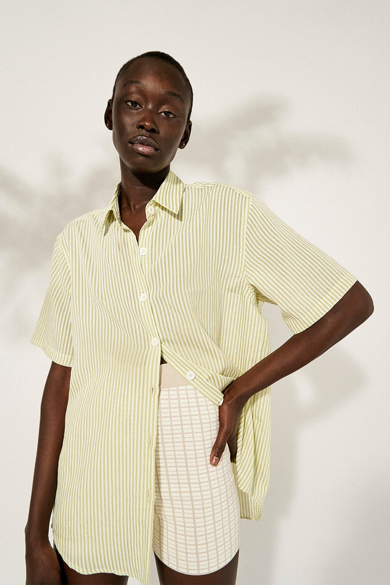Pistachio Stripe Sun Shirt
