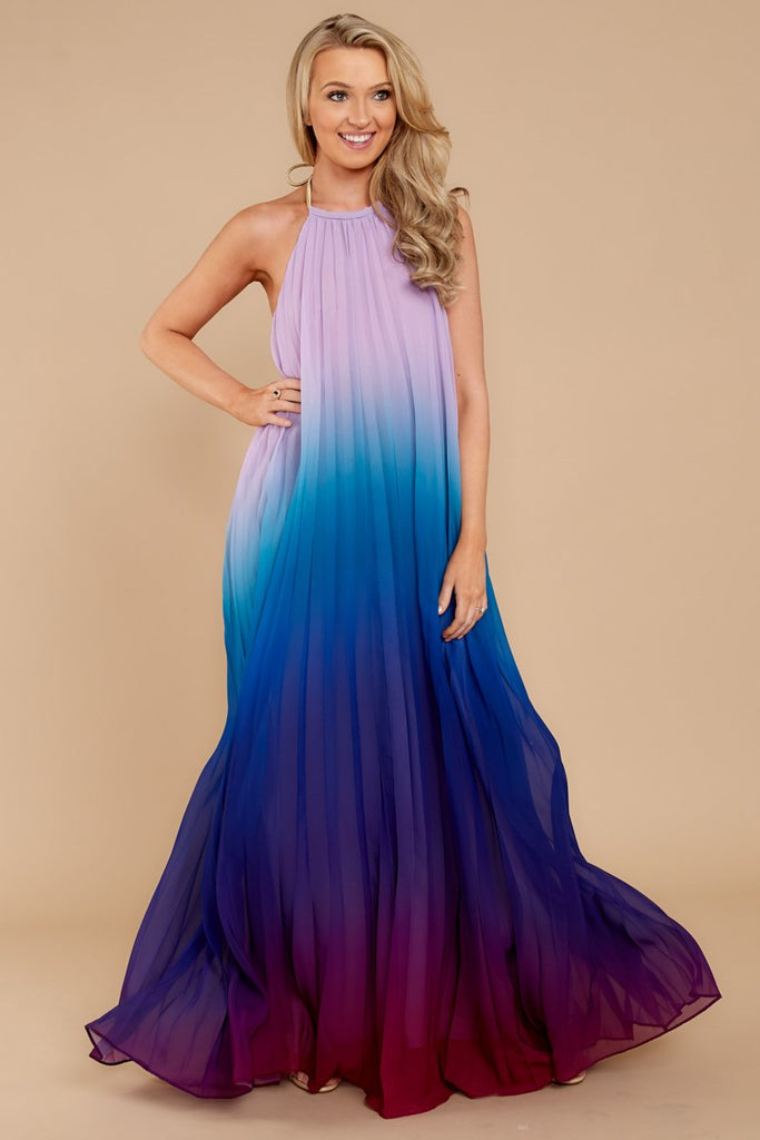 ombre halter maxi dress