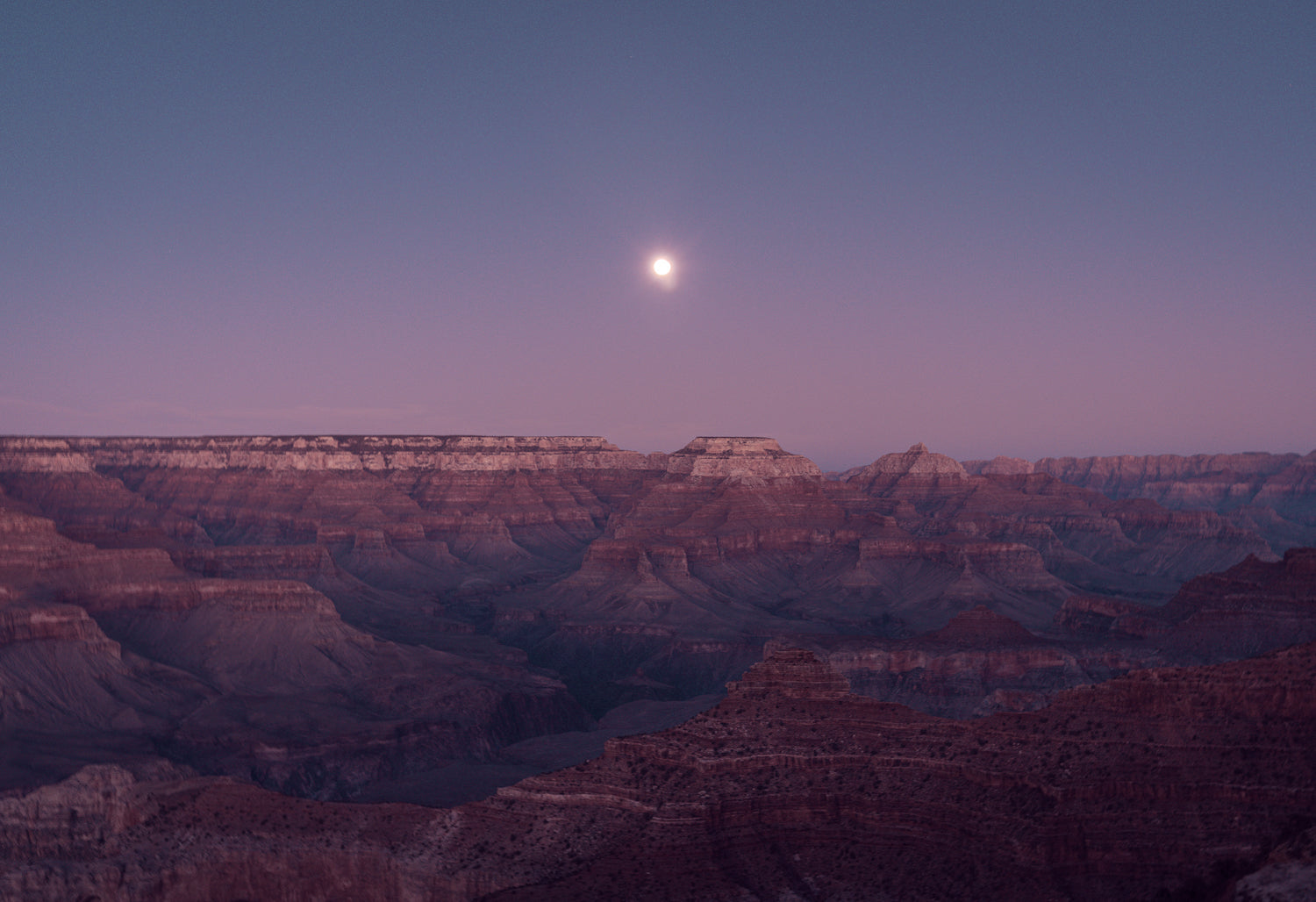 Moonrise over the Grand Canyon.