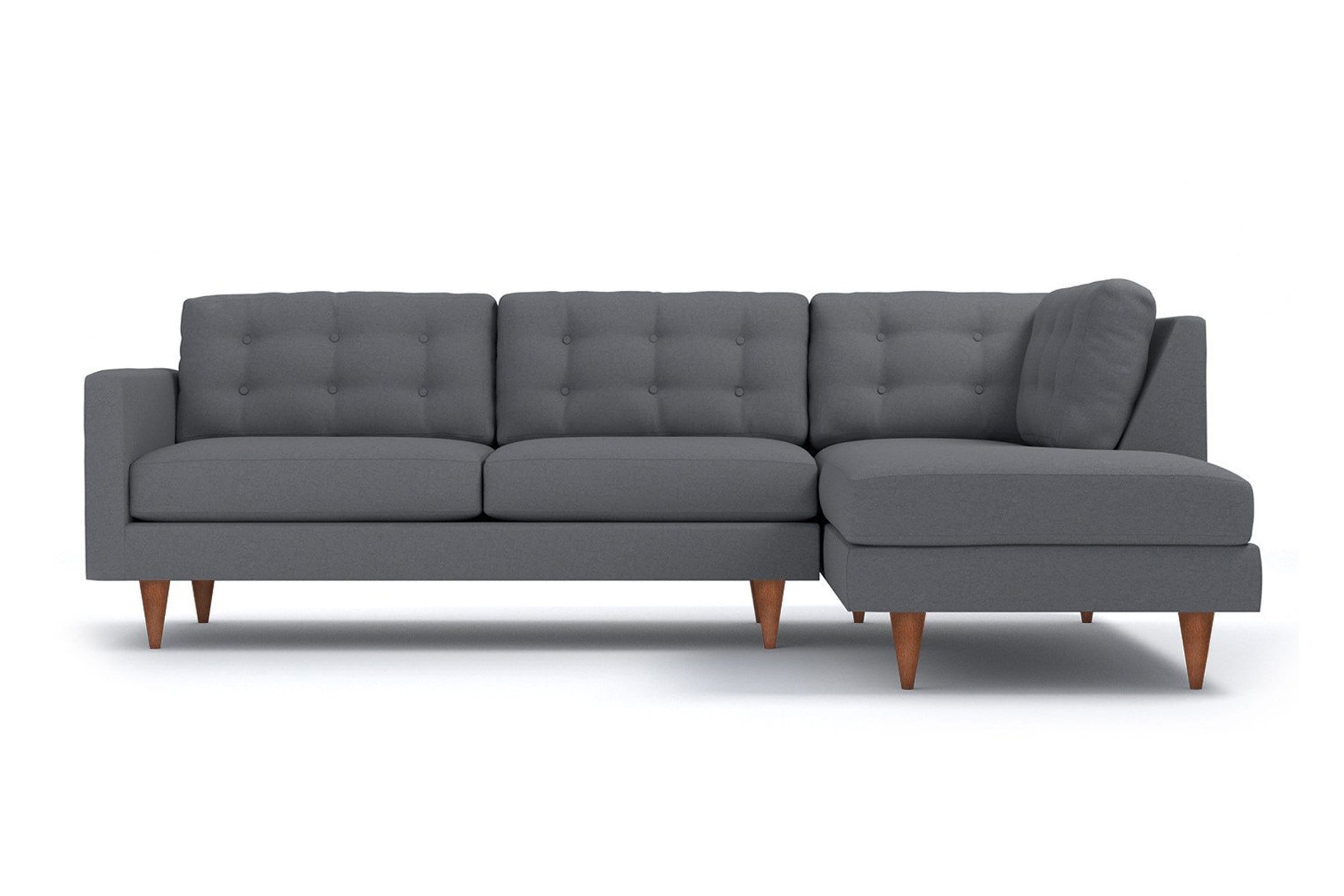 Logan 2pc Sectional Sofa with Pecan Leg Finish and Right-Handed RAF Chaise Configuration