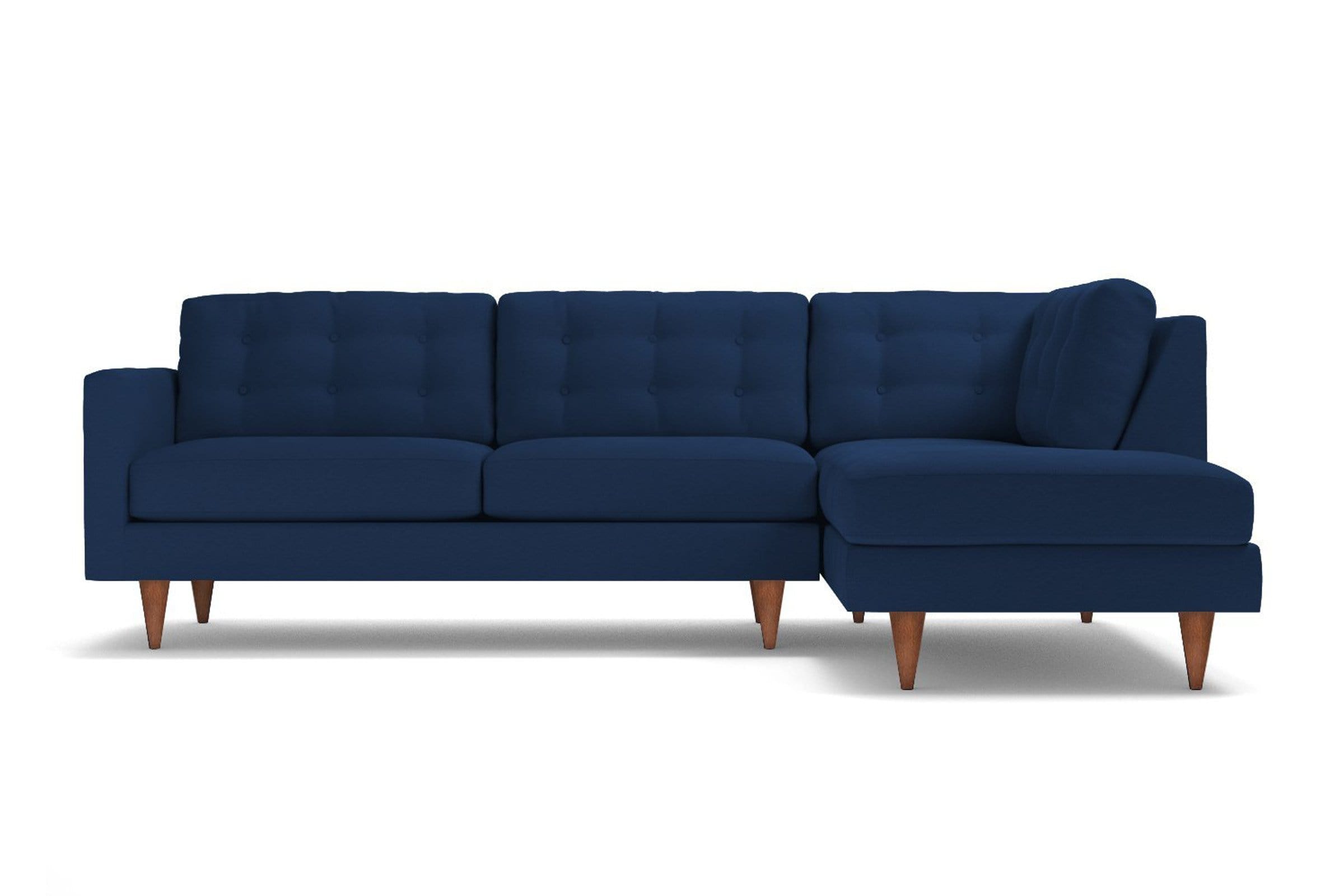 Logan 2pc Velvet Sectional Sofa :: Leg Finish: Pecan / Configuration ...
