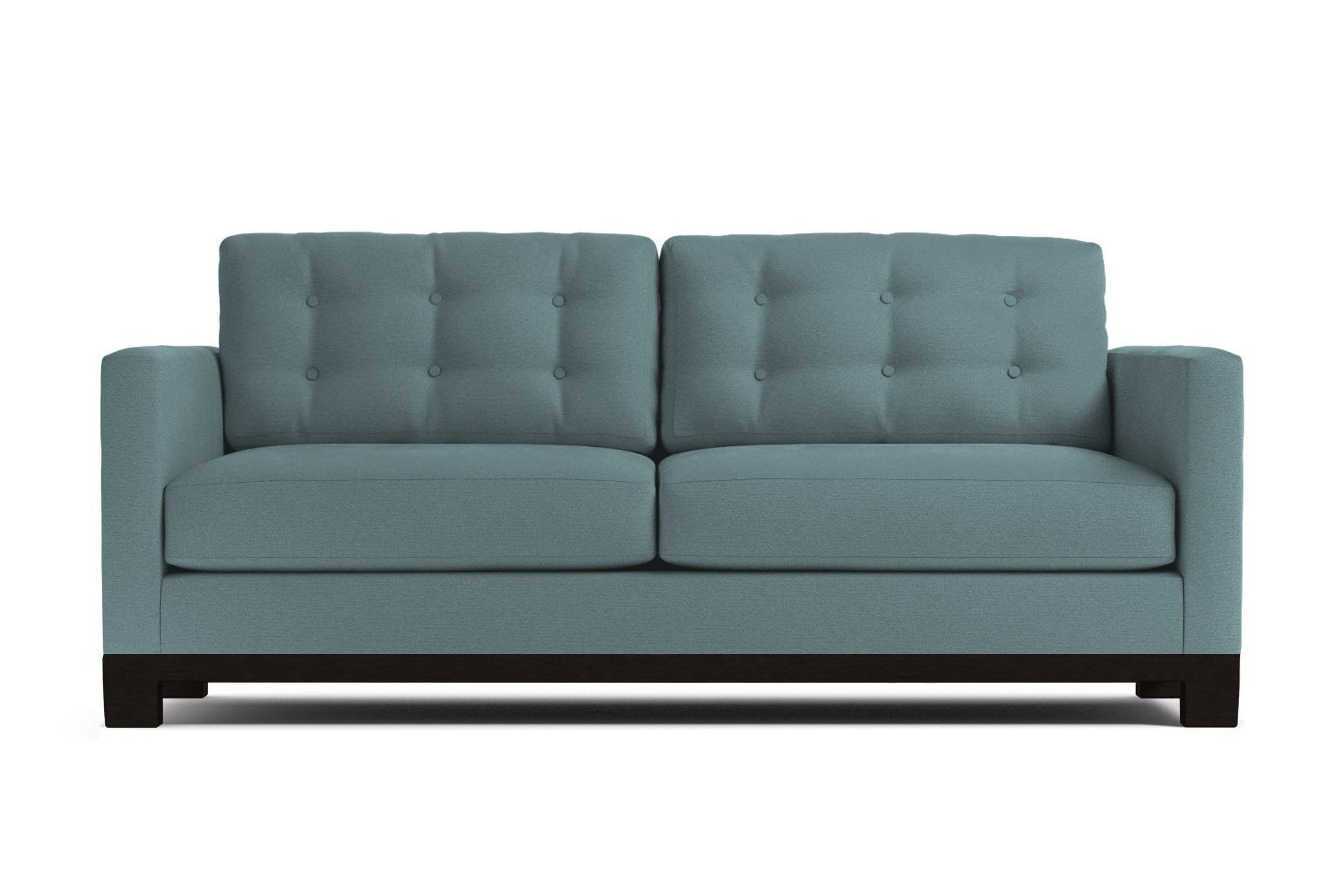 Logan Drive Apartment Size Sleeper Sofa - Blue Velvet - Pull Out Couch Bed Made in the USA - Sold by Apt2B