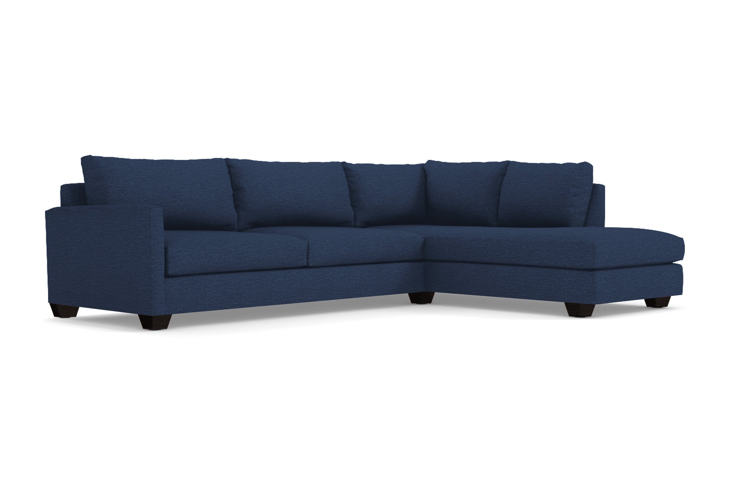 2pc Sleeper Sectional Tuxedo with Espresso Leg Finish, RAF - Chaise on the Right and Memory Foam Mattress Sleeper Option