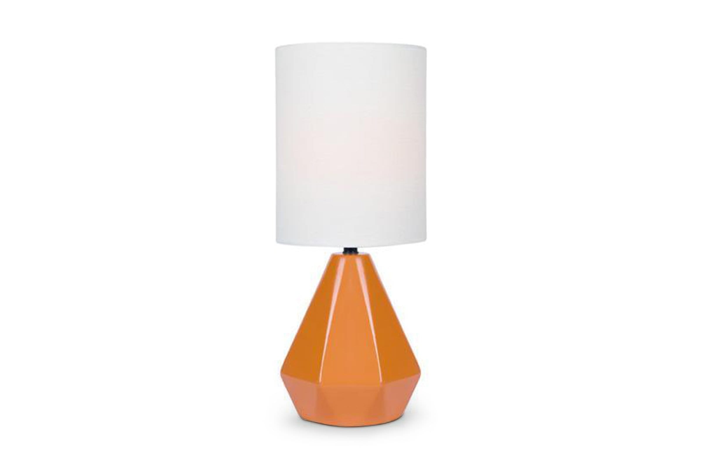 small orange table lamp