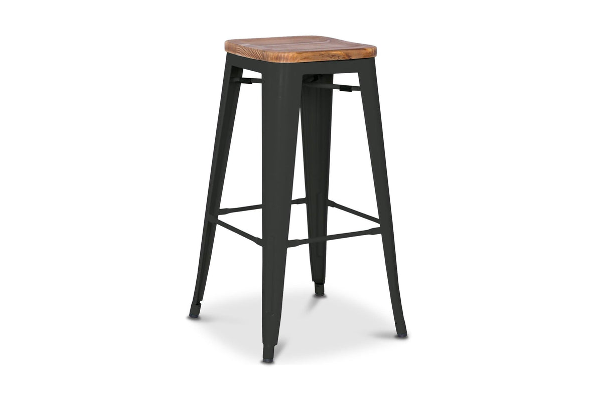 grand metal bar stool black  set of 4