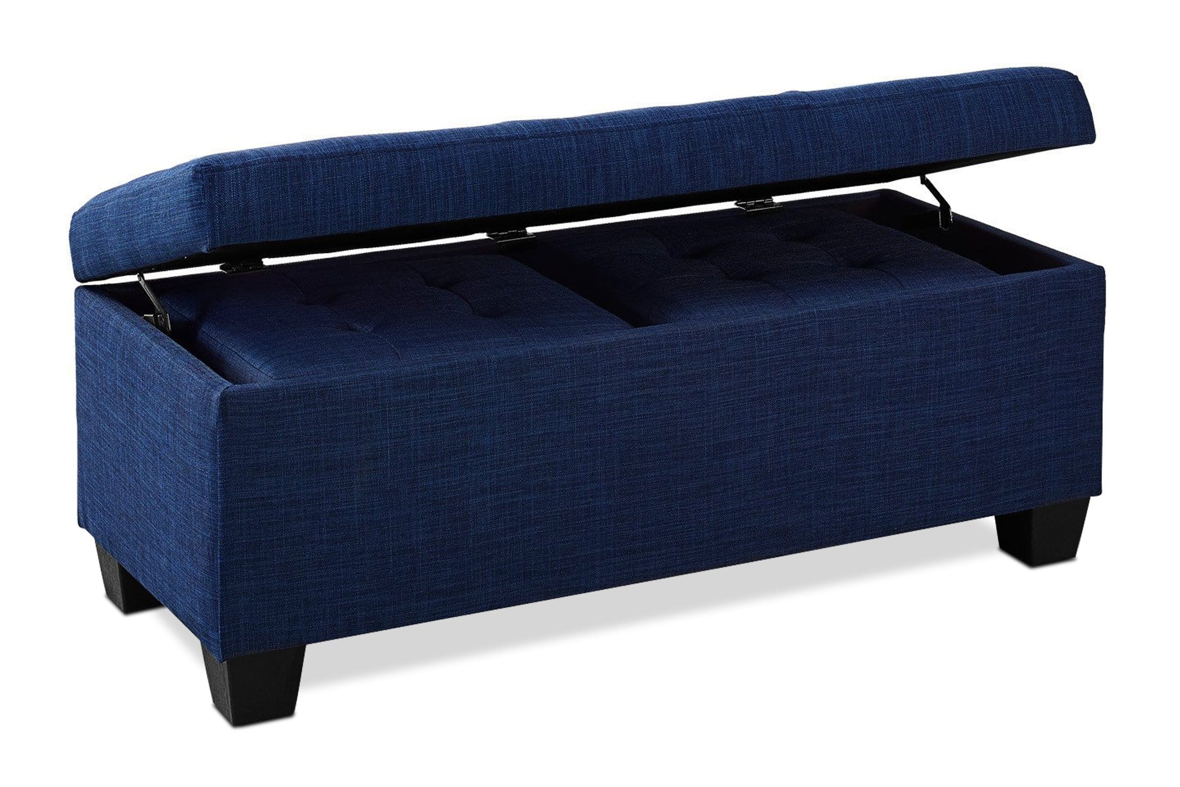 myra 3pc storage ottoman set blue