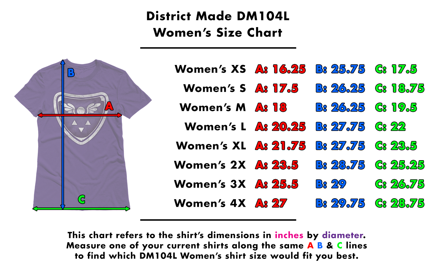 District Clothing Size Chart