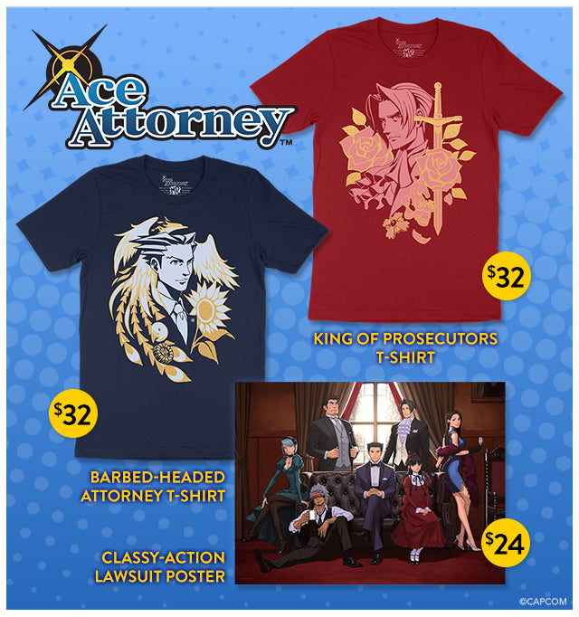 New Ace Attorney merch available now at Fangamer.com