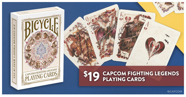 New Capcom Fighting Legends Playing Cards available now at fangamer.com