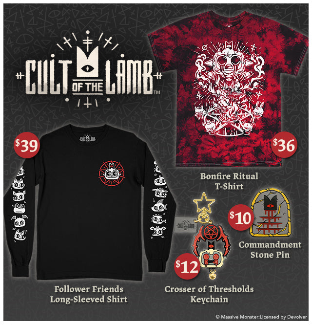 Cult of the Lamb merch now available at Fangamer.com