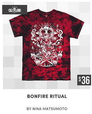 Cult of the Lamb Bonfire Ritual shirt is back in stock at fangamer.com