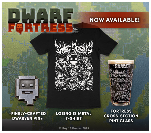 New Dwarf Fortress merch available at Fangamer.com