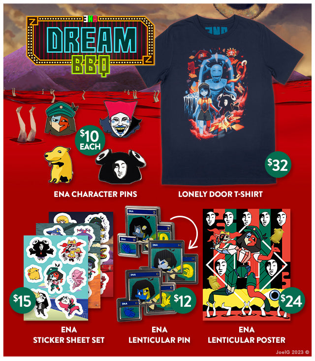 New ENA: Dream BBQ merch available at Fangamer.com