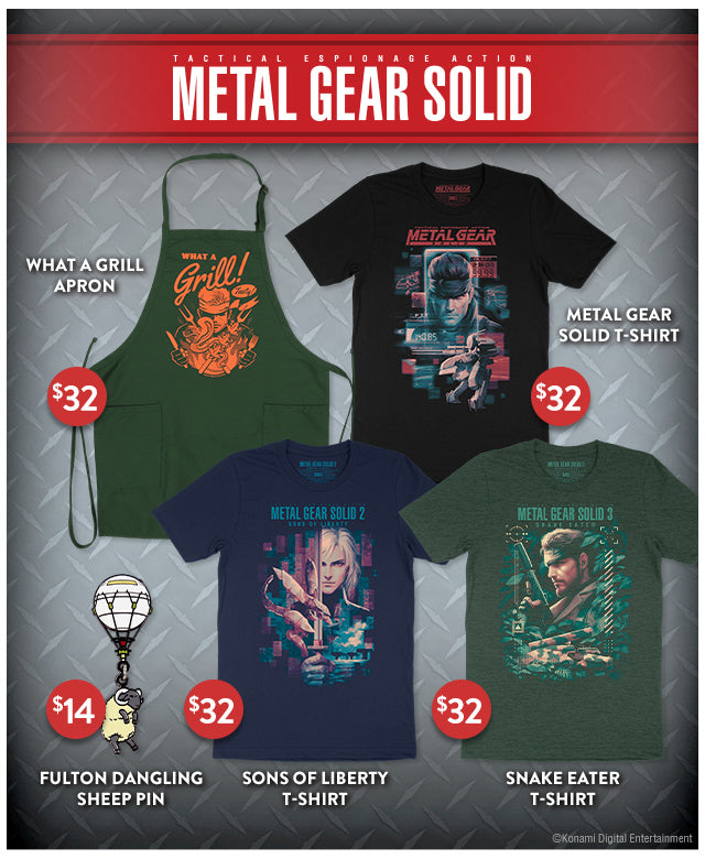 New Metal Gear Solid merch available for Preorders at Fangamer.com