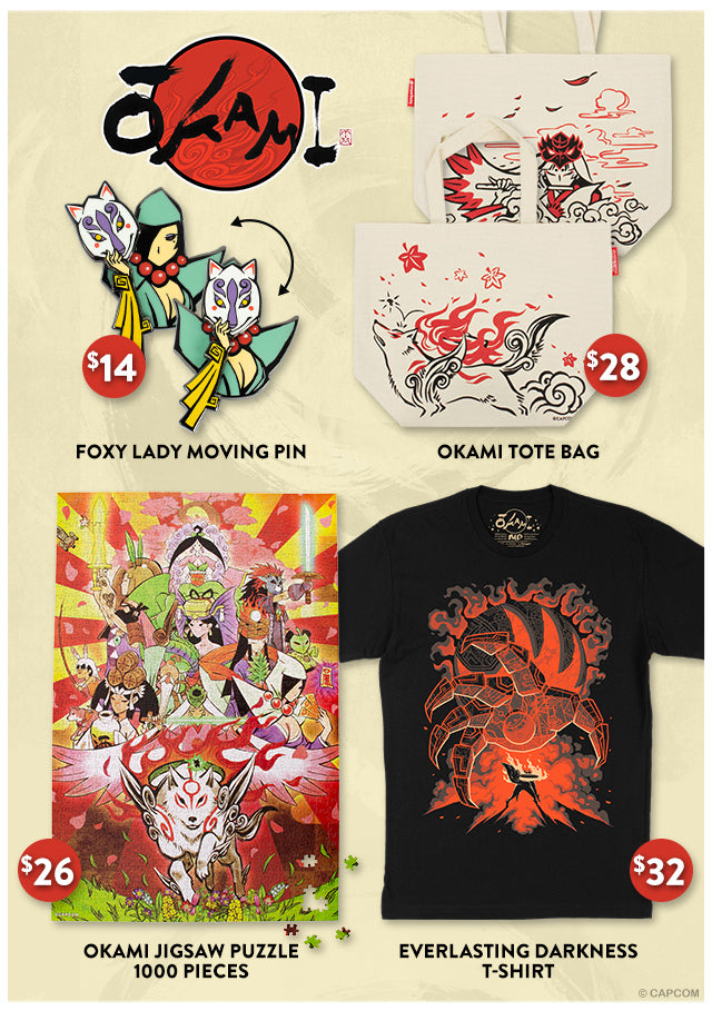 New Okami merch available now at Fangamer.com
