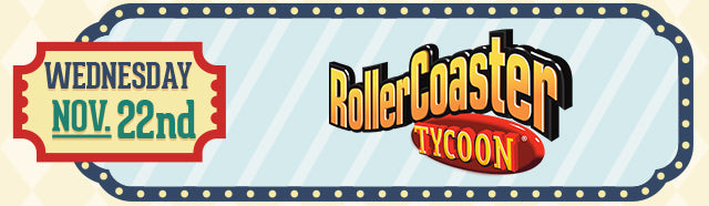 New RollerCoaster Tycoon merch coming Wednesday Nov 22nd at Fangamer.com