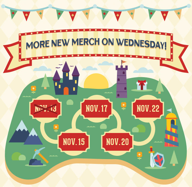 More new merch coming Wednesday Nov 15th for the Fangamerland Black Friday Sale at fangamer.com