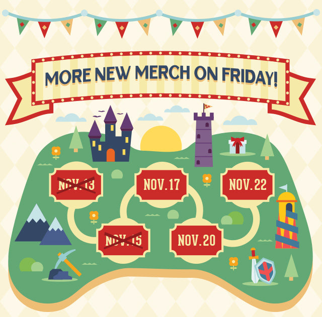 More new merch coming Friday Nov 17th for the Fangamerland Black Friday Sale at fangamer.com