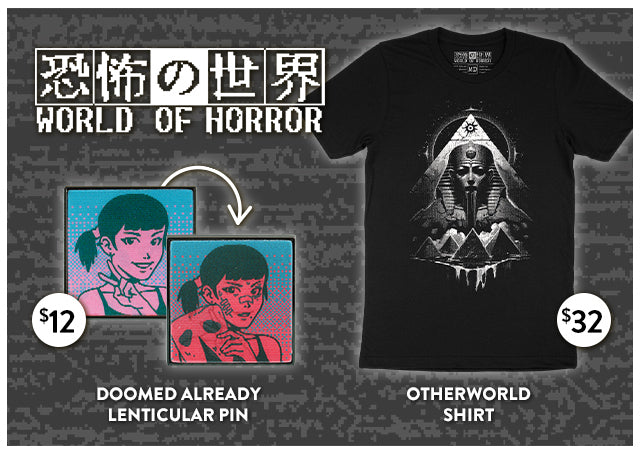New World Of Horror merch available at Fangamer.com