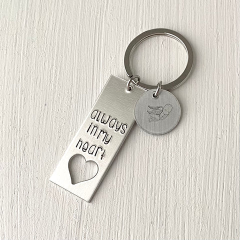 J Always on My Mind, Forever in My Heart - Personalized Keychain - 1 Item - PawfectHouses.com