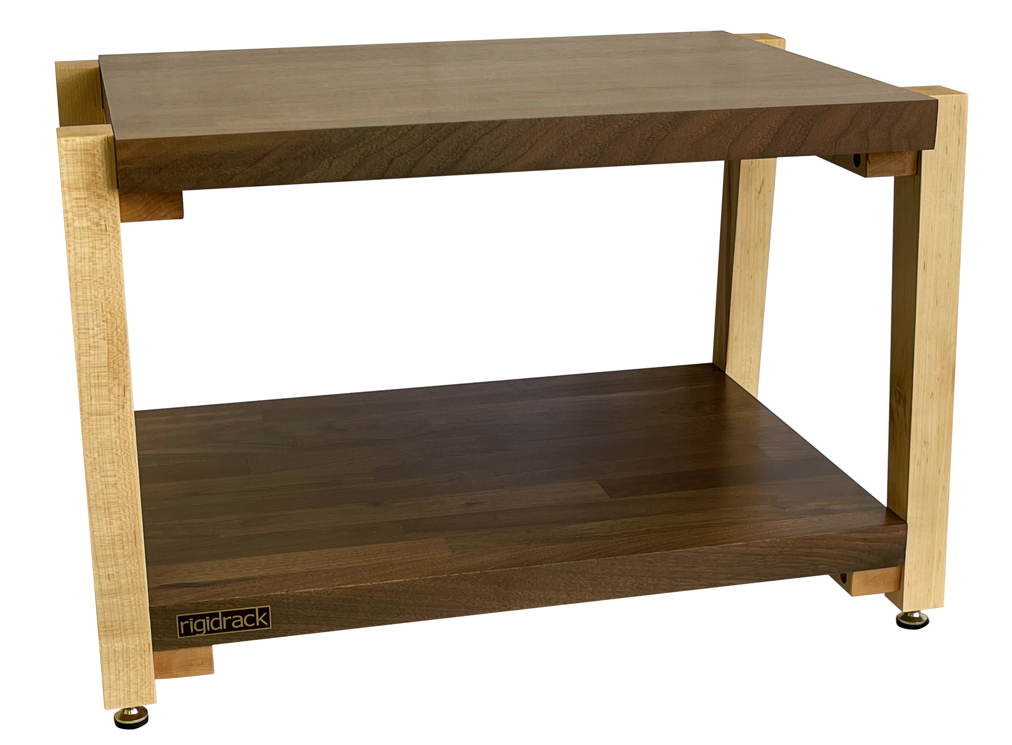 rigidrack® - 4 Shelf Rack - 1½ Thick Solid Maple Shelves - 1½ Walnut -  Butcher Block Acoustics