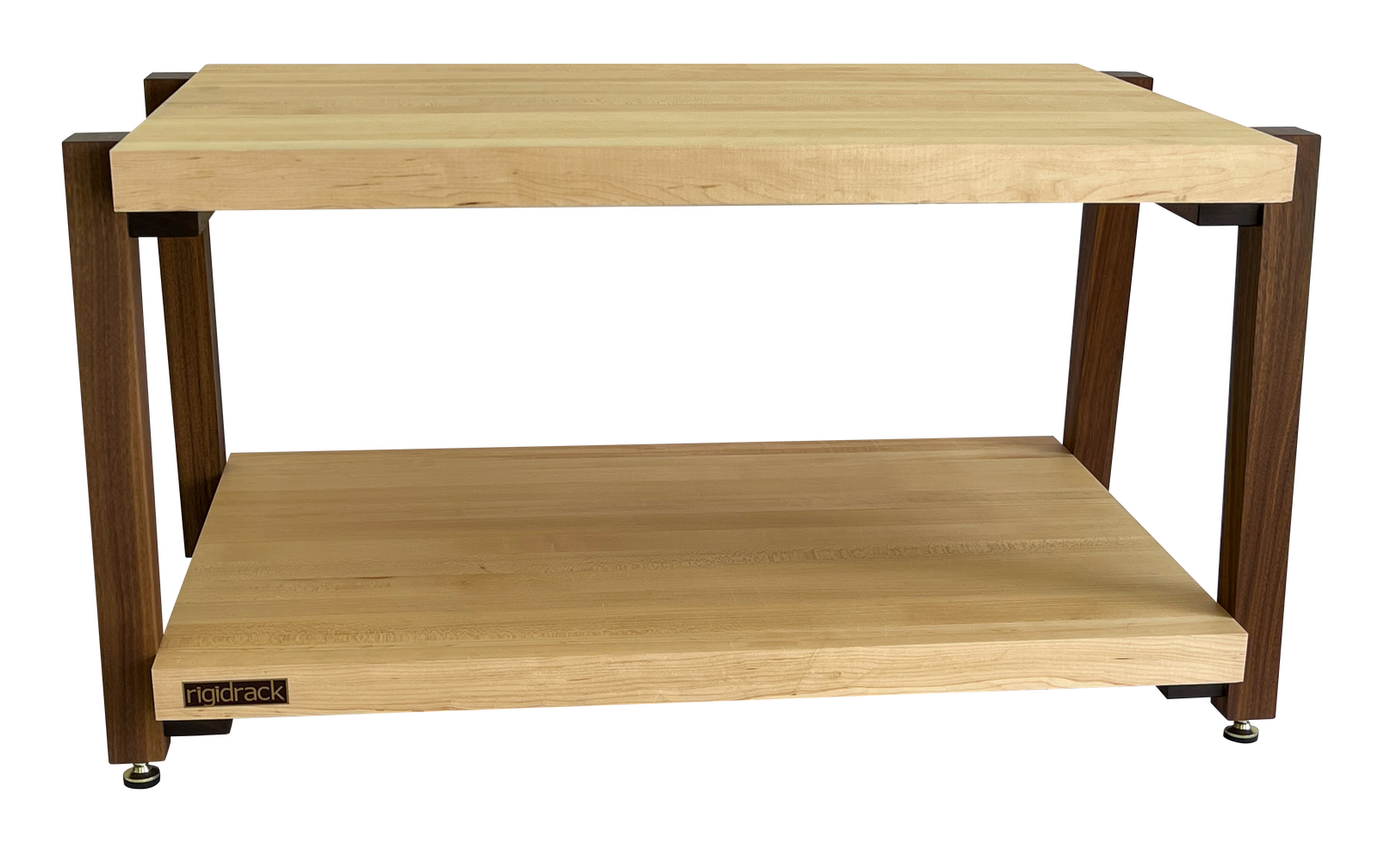 rigidrack® - 4 Shelf Rack - 1½ Thick Solid Maple Shelves - 1½ Walnut -  Butcher Block Acoustics