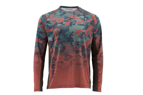 Simms Challenger Solar Tech Jersey Hex Flo Camo Rusty Red