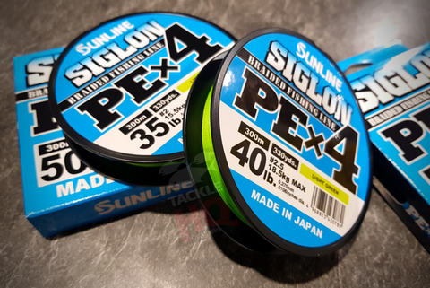 Sunline Siglon PEx4 300m Braid Spools Green