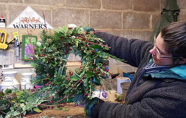 Step 5 of making your own festive wreath with Warners