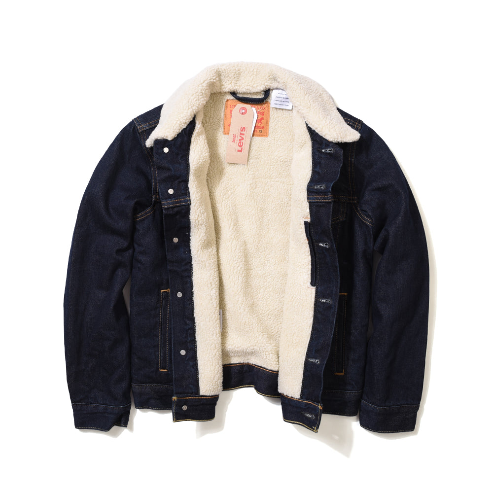 dark sherpa denim jacket