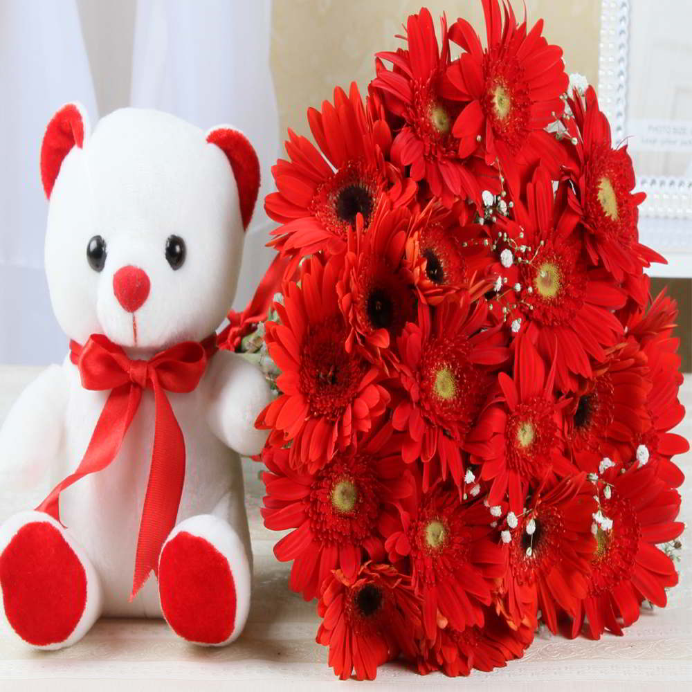 red cute teddy bear