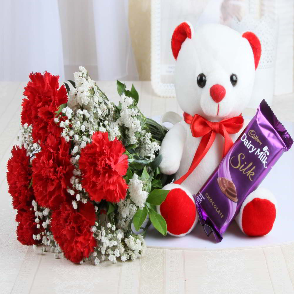 carnation teddy bear