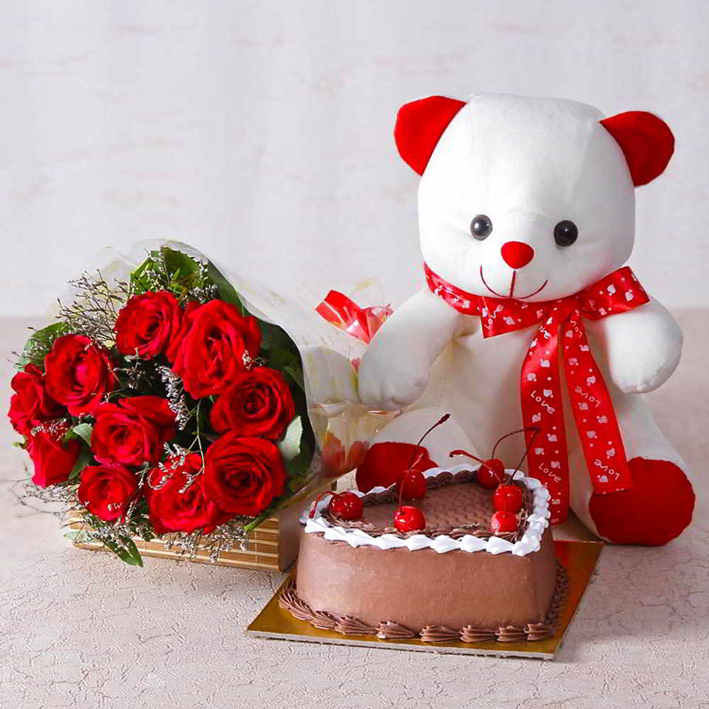 roses chocolate teddy bear