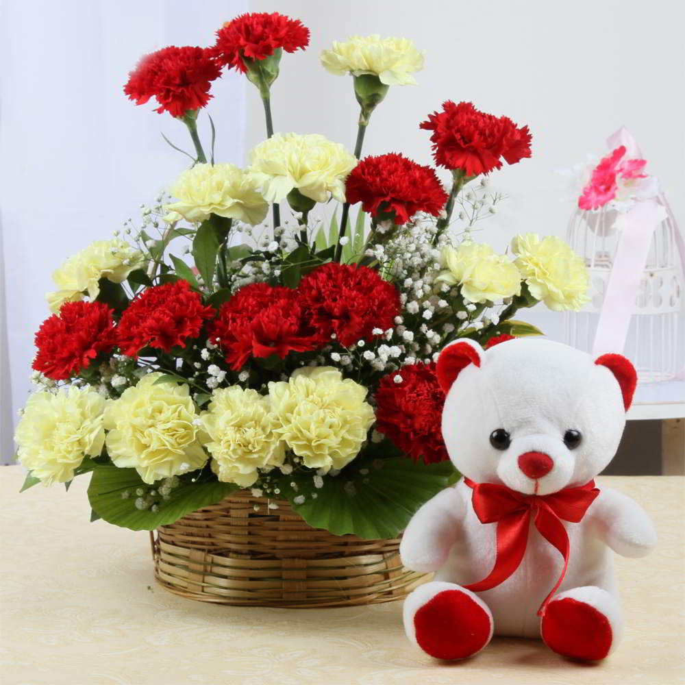 carnation teddy bear
