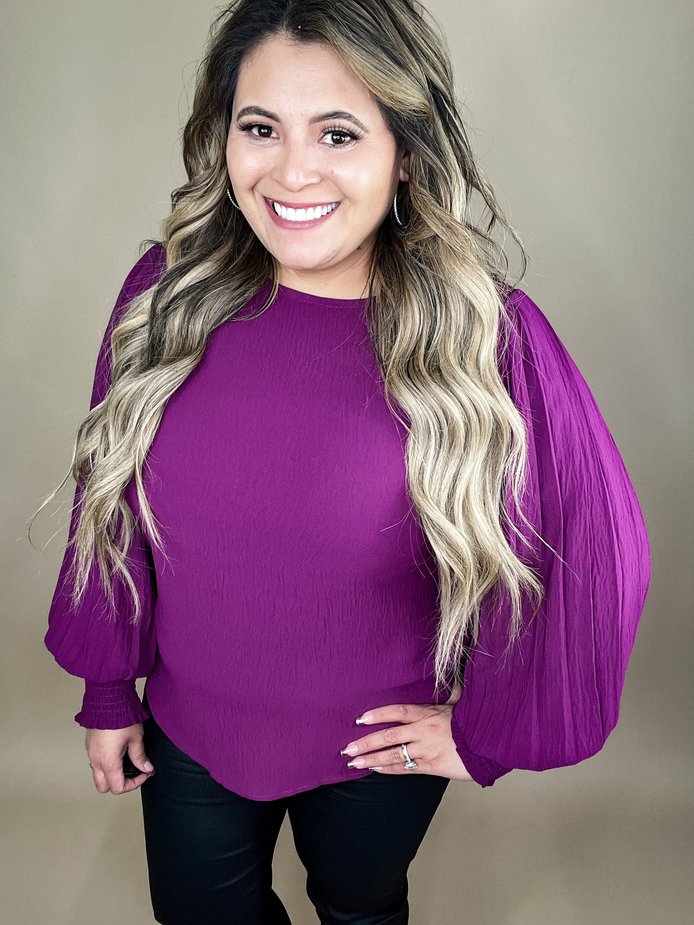 Joshua 1:9 Top- Plum