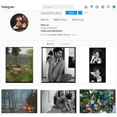 Diana Silvers Film Photography - Instagrams de celebridades