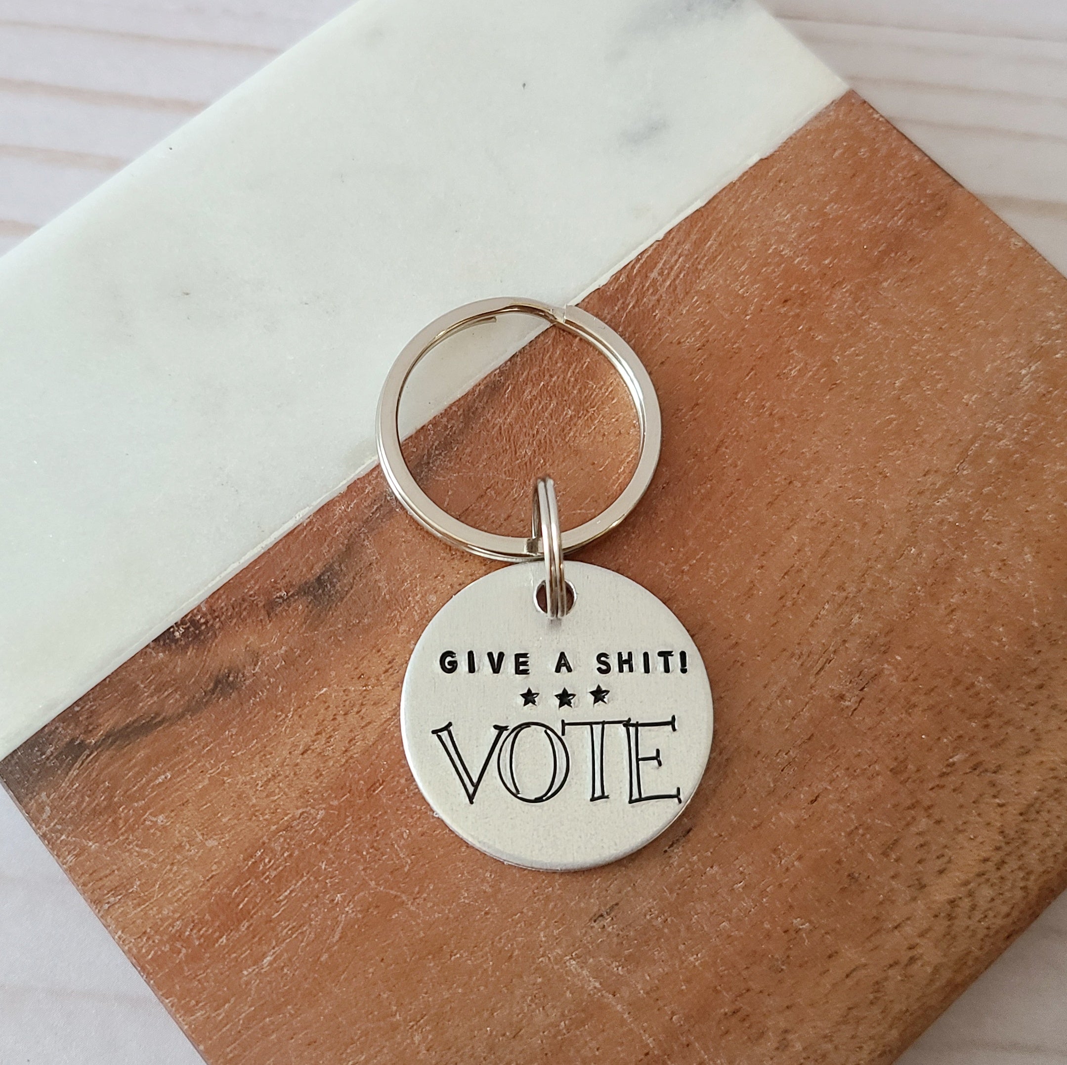 Candidly K Handmade Drive Safe Have Fun Don't Do Stupid Shit Love Mom and Dad Handstamped Keychain - Keychains for Teenagers - Gift for New Driver - Cute Personalized