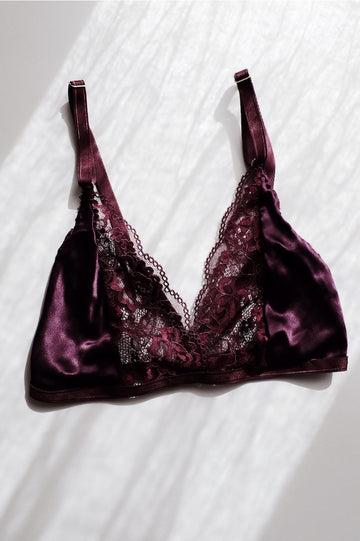 Velvet Bralette with Lace