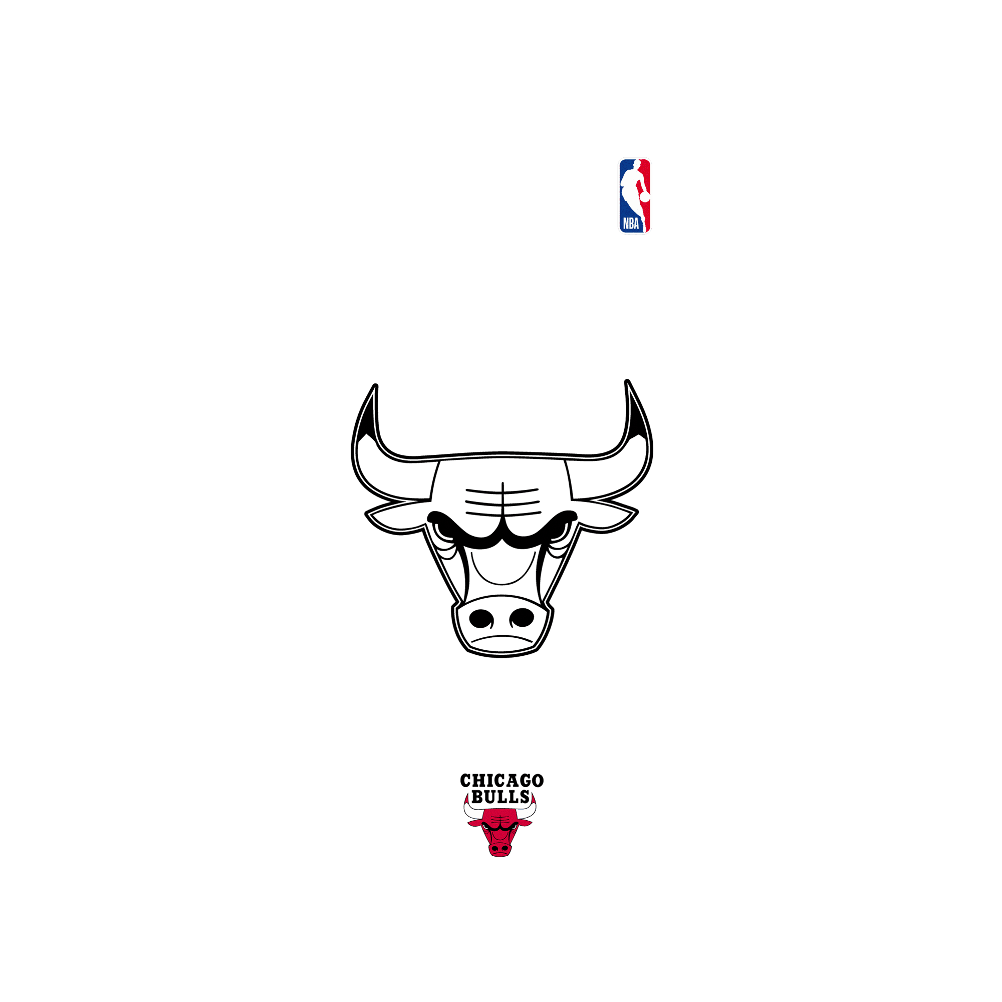 chicago bulls logo black and white wallpaper