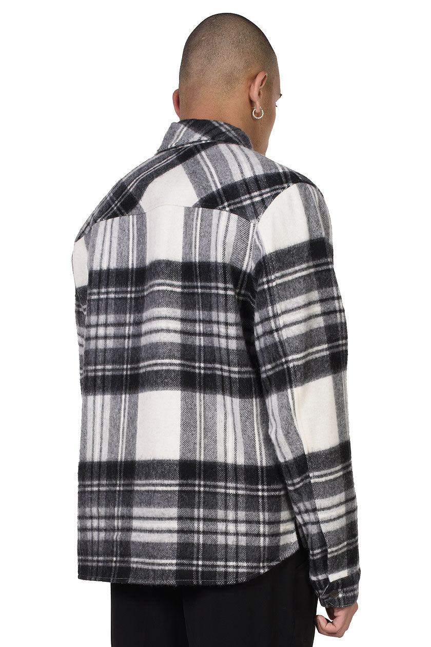 We11done Grey Wool Plaid Anorak Jacket | UJNG