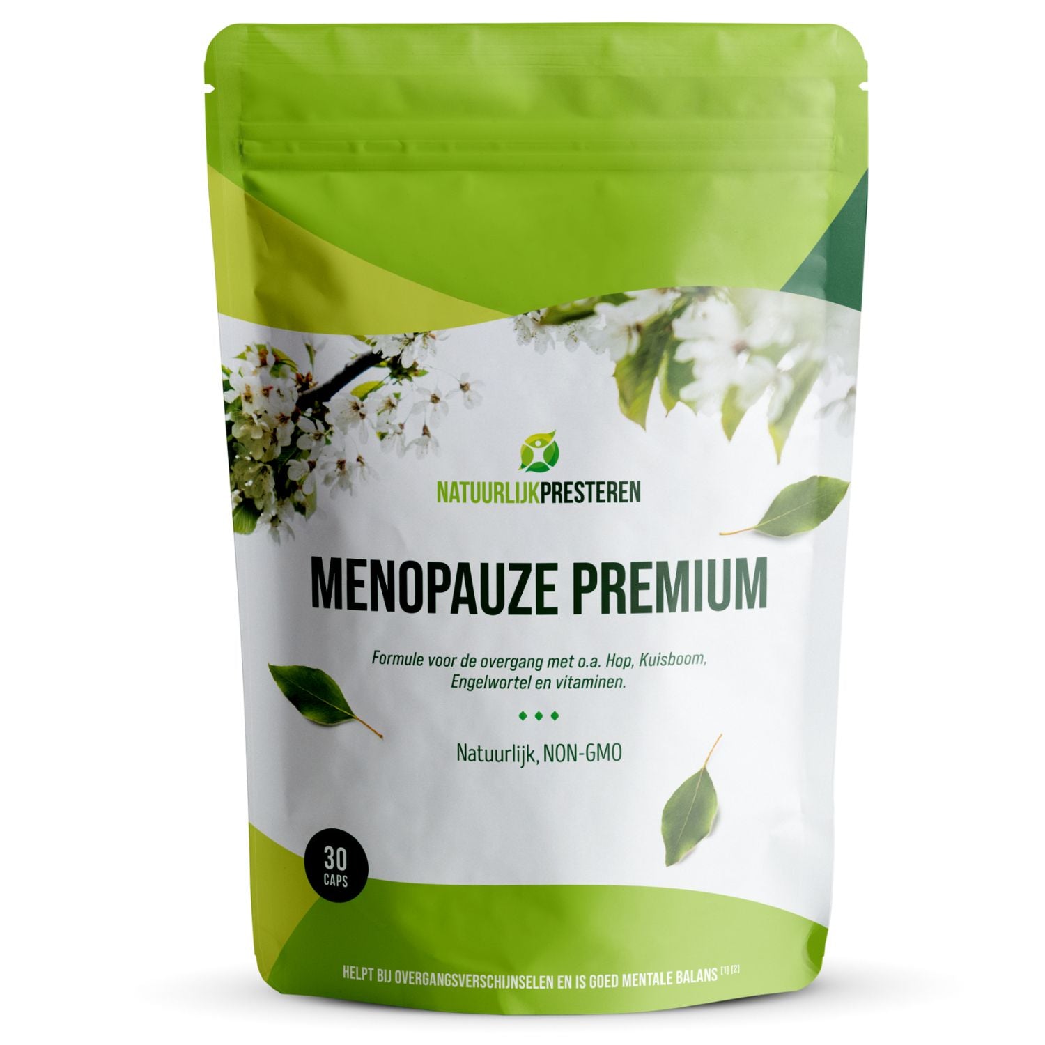 Menopauze Premium - Overgang Tabletten - Monnikspeper, Dong Quai, Foliumzuur - Opvliegers - Nachtelijk zweten - 30 capsules - 1 maand