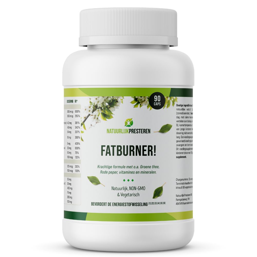 Natuurlijke Fatburner - Groene thee extract - Chroom - Vetverbrander afvallen - Eetlustremmer - 18 ingrediënten - 90 caps