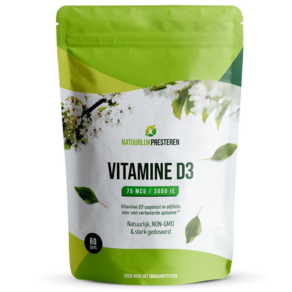 Vitamine D3 (75 mcg) - Hoge kwaliteit Cholecalciferol (D3) opgelost in olijfolie