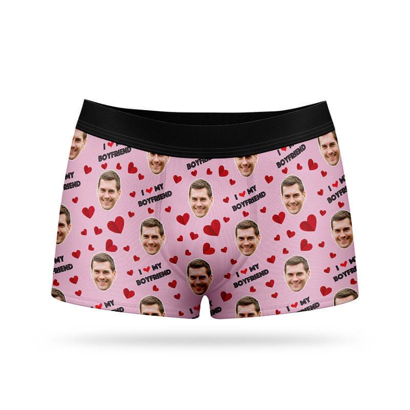 I Love My Girlfriend Custom Boxers - Personalized Boxers