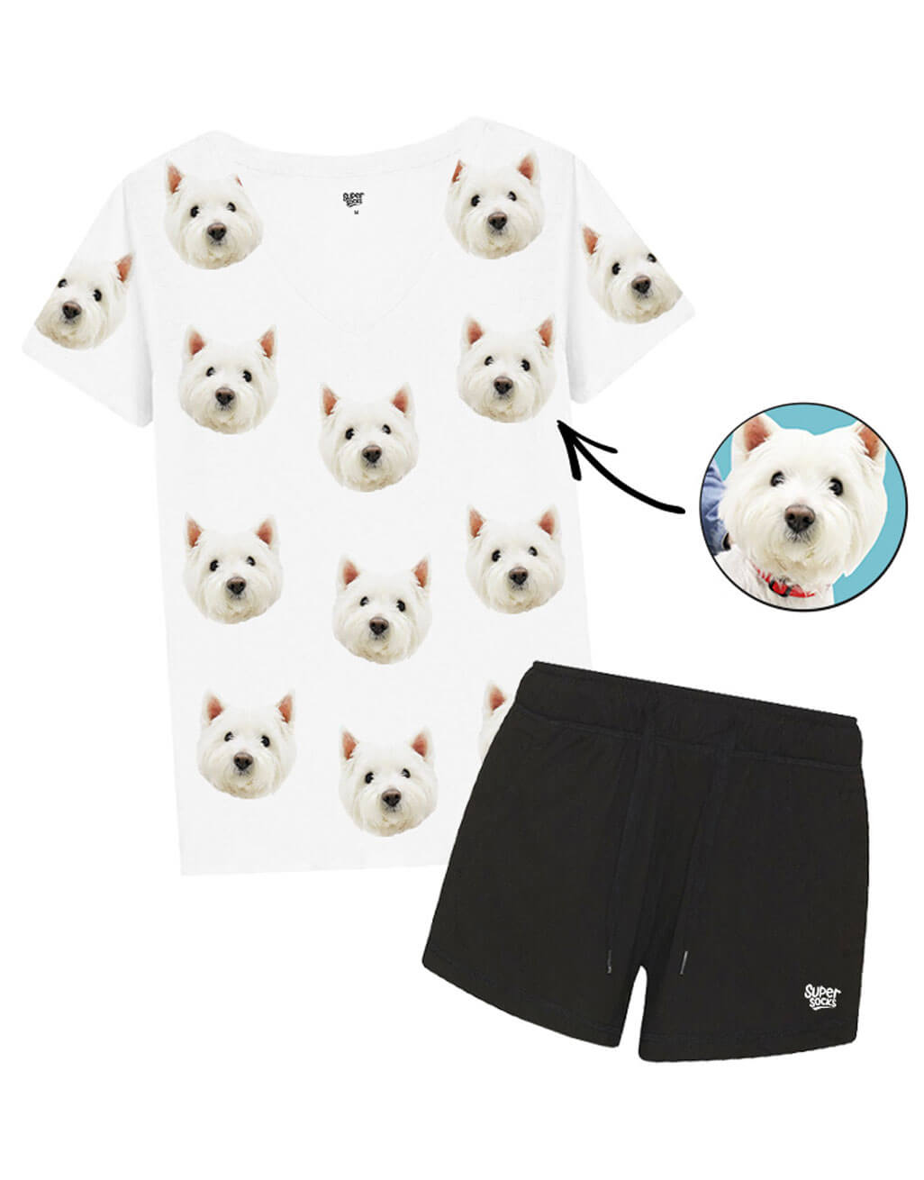 custom dog print pajamas